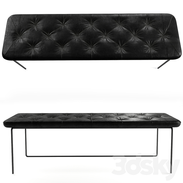 Article. Level Bella Black Bench 3DSMax File - thumbnail 1