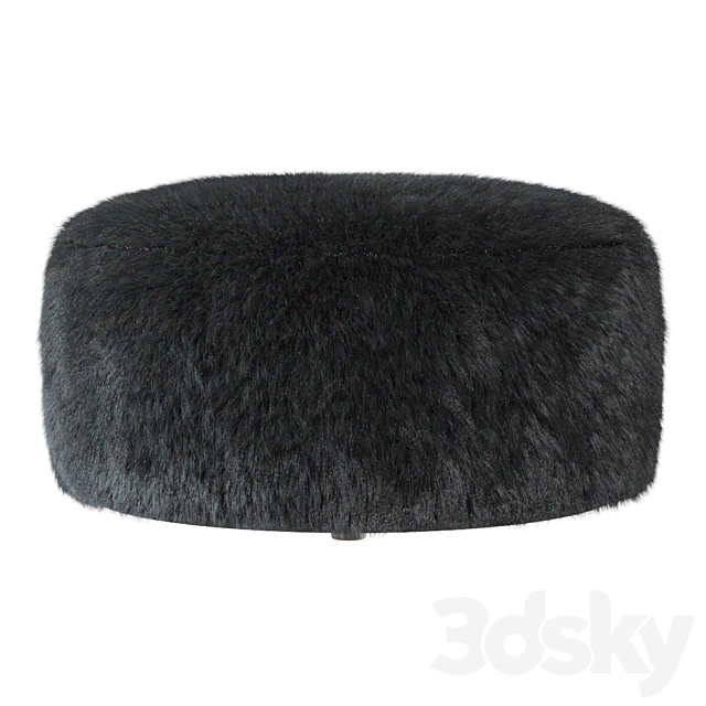 Aspyn Faux Fur Shag Ottoman 3ds Max - thumbnail 2