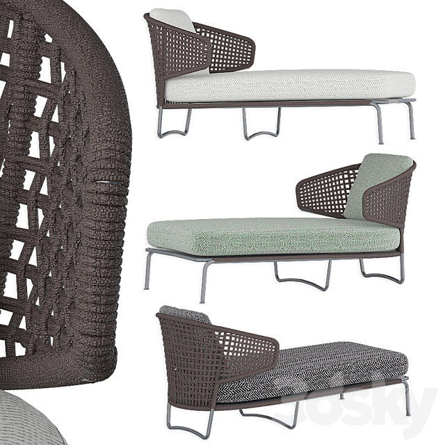 Aston Cord Outdoor Chaiselongue 3ds Max - thumbnail 1