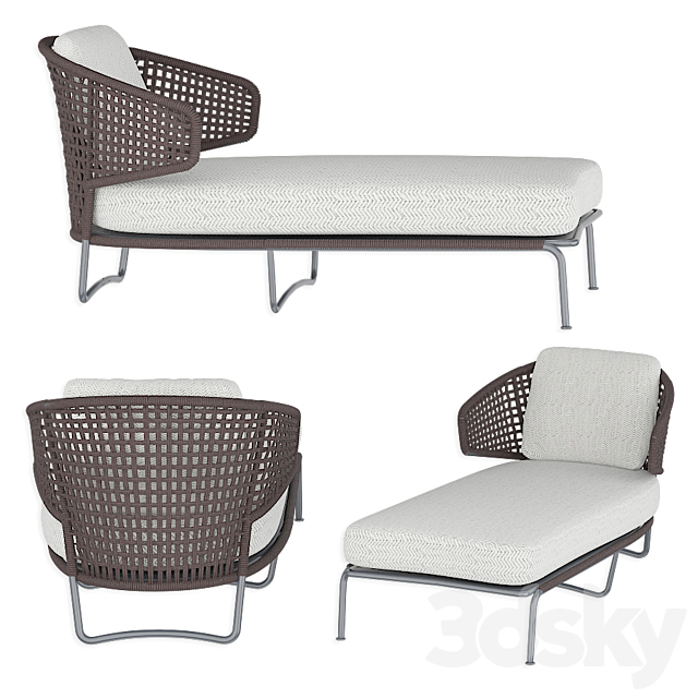 Aston Cord Outdoor Chaiselongue 3ds Max - thumbnail 2