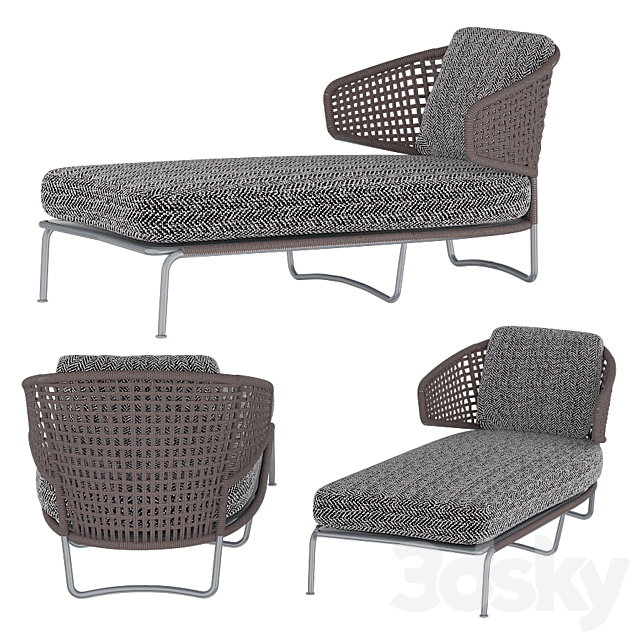 Aston Cord Outdoor Chaiselongue 3ds Max - thumbnail 3