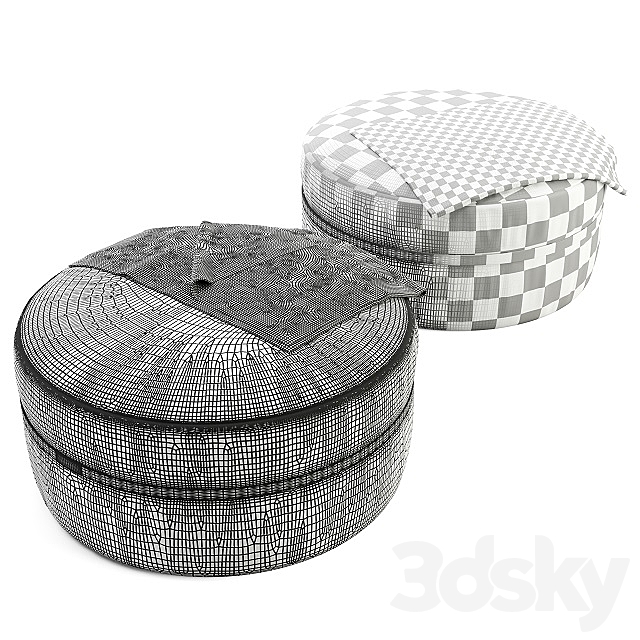 ATMOSPHERA Ponente Coffee Table pouf 3DSMax File - thumbnail 3