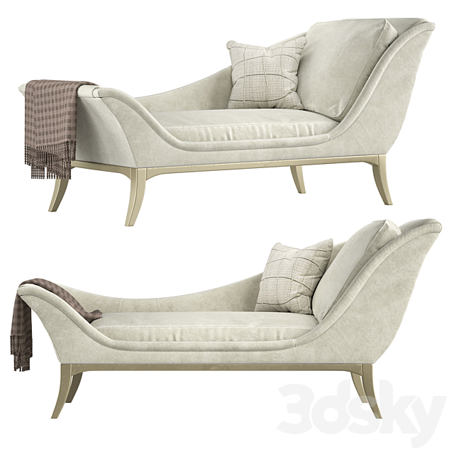 Avondale Velvet Chaise Lounge 3DSMax File - thumbnail 1