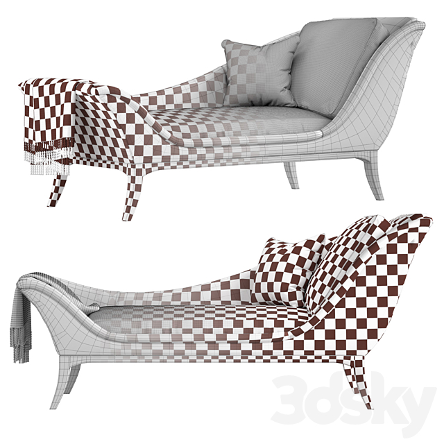 Avondale Velvet Chaise Lounge 3DSMax File - thumbnail 2