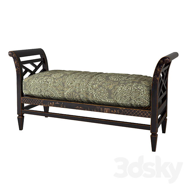 Baker chinoiserie bench 307-56-7 3ds Max - thumbnail 1