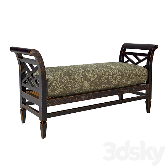 Baker chinoiserie bench 307-56-7 3ds Max - thumbnail 2