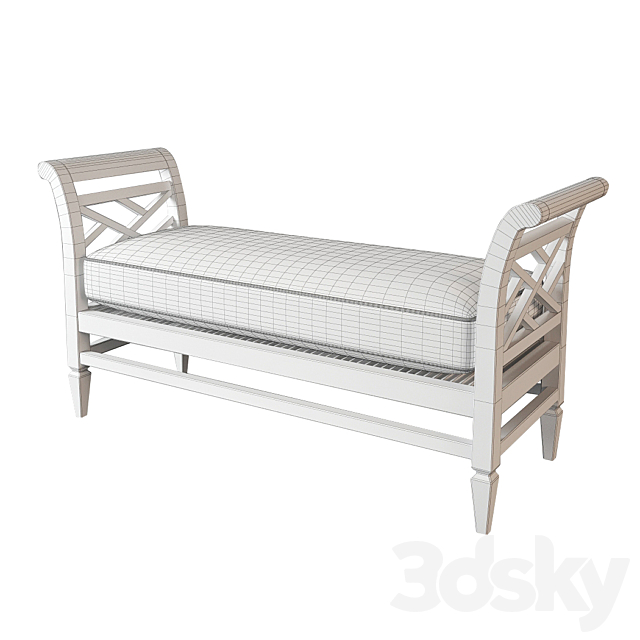 Baker chinoiserie bench 307-56-7 3ds Max - thumbnail 3