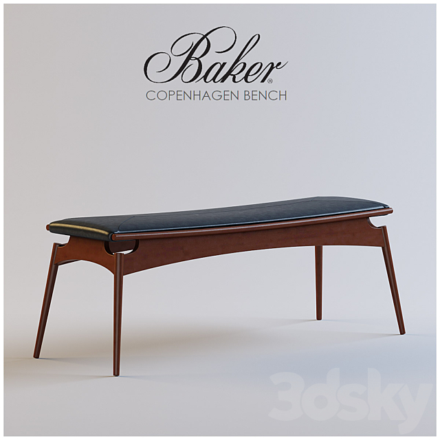 Baker Copenhagen Bench 3ds Max - thumbnail 1