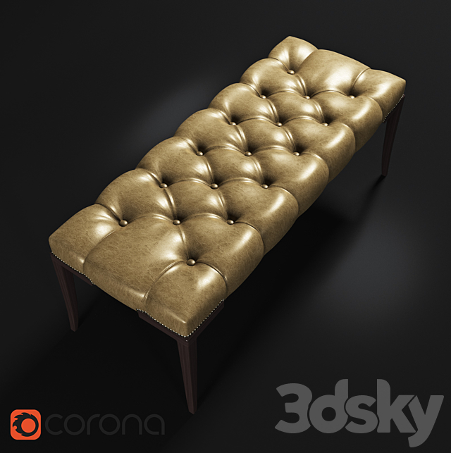 Baker Furniture Adam Bench – 6334 3DS Max Model - thumbnail 1