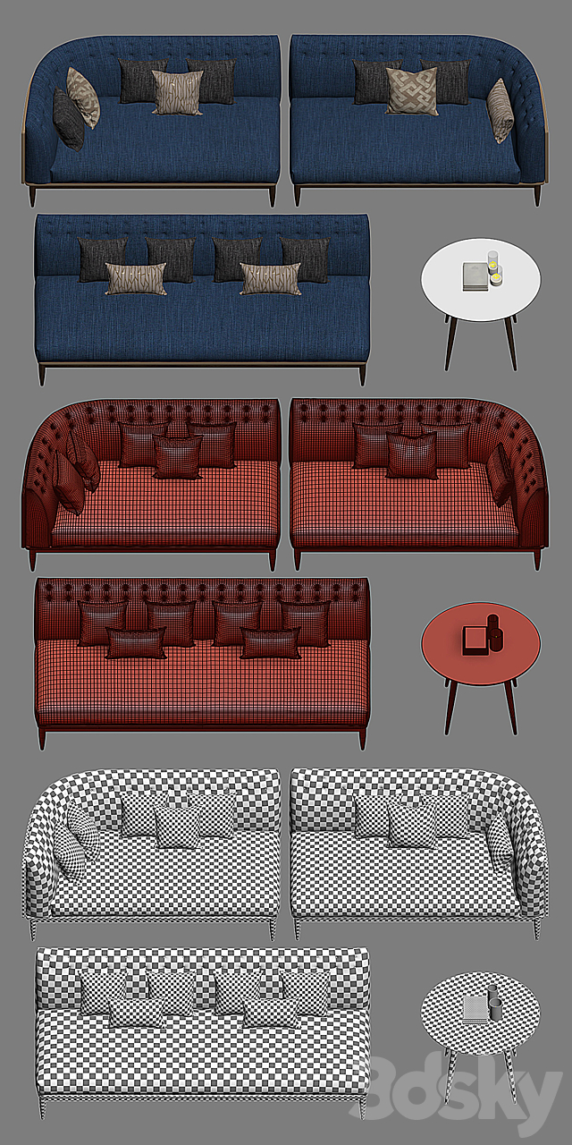 BANQUET Seating 001 3DS Max Model - thumbnail 3