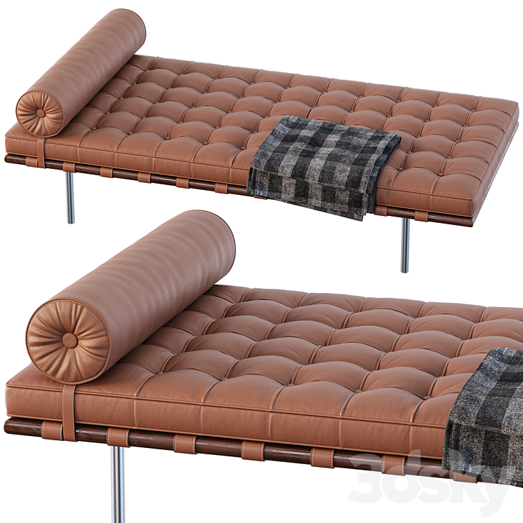 Barcelona DayBed 3DS Max Model - thumbnail 3