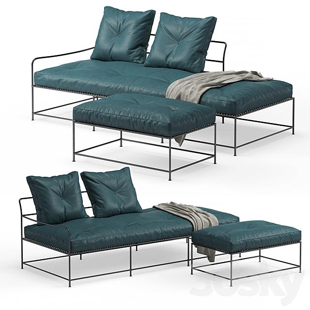 Baxter Girgenti Sofa with Ottoman 3ds Max - thumbnail 1