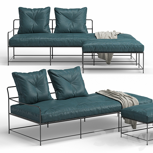 Baxter Girgenti Sofa with Ottoman 3ds Max - thumbnail 2