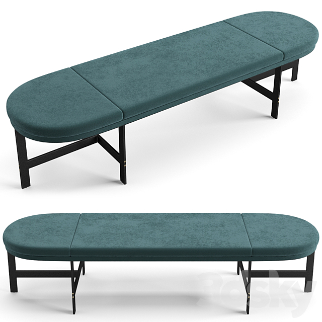 Baxter Passepartout bench 3DS Max Model - thumbnail 2