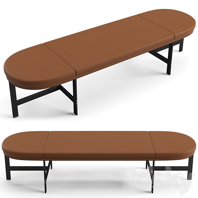 Baxter Passepartout bench 3DS Max Model - thumbnail 3