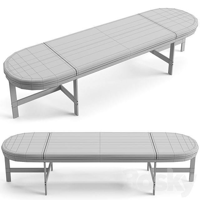 Baxter Passepartout bench 3DS Max Model - thumbnail 4