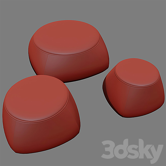 B&B ITALIA FAT SOFA Pouf 3DS Max Model - thumbnail 3