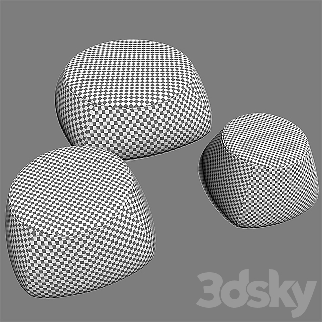 B&B ITALIA FAT SOFA Pouf 3DS Max Model - thumbnail 4