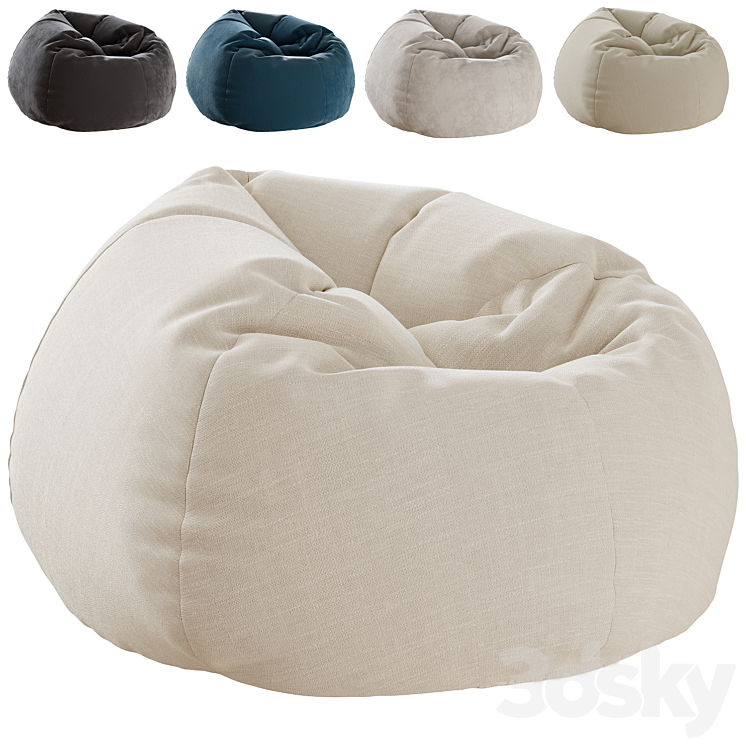 Bean bag chair 3DS Max Model - thumbnail 1