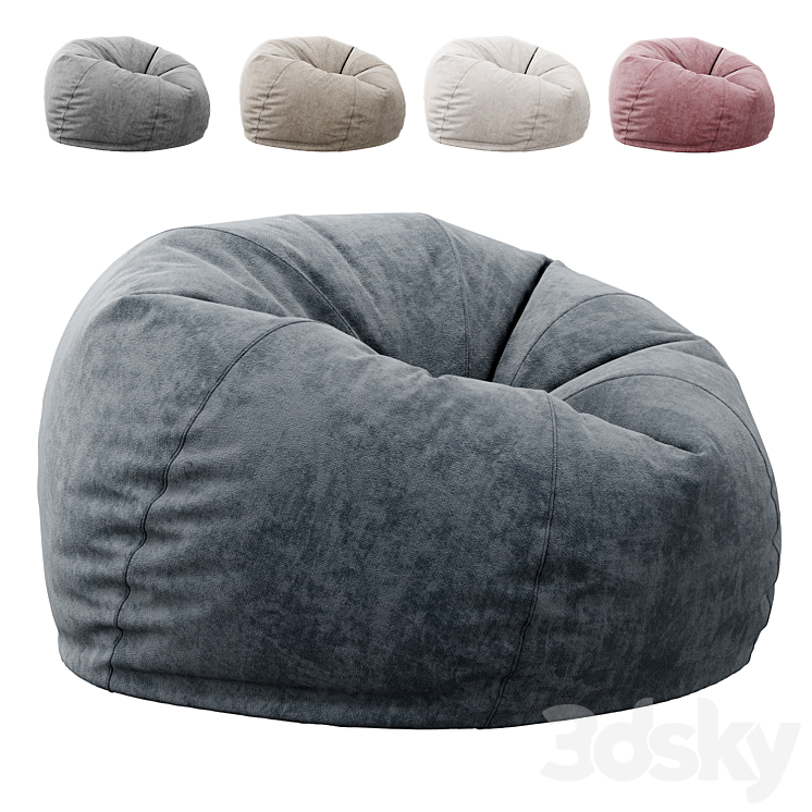 Bean Bag chair by Westelm 3DS Max Model - thumbnail 1