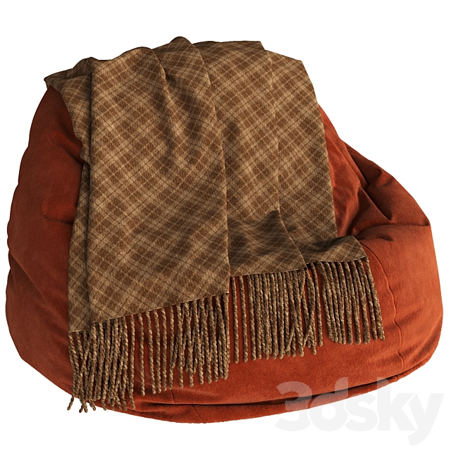 Bean bag chair with blanket 3ds Max - thumbnail 1