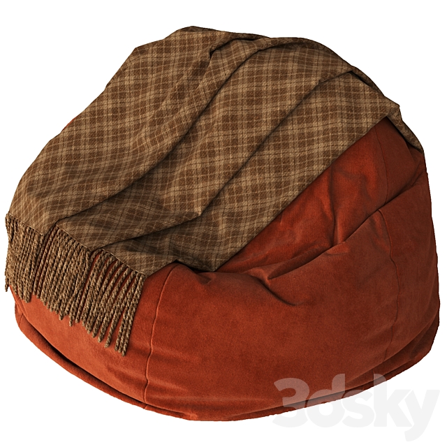 Bean bag chair with blanket 3ds Max - thumbnail 2