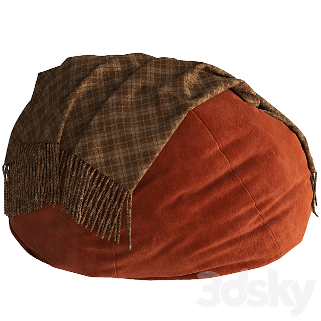 Bean bag chair with blanket 3ds Max - thumbnail 3