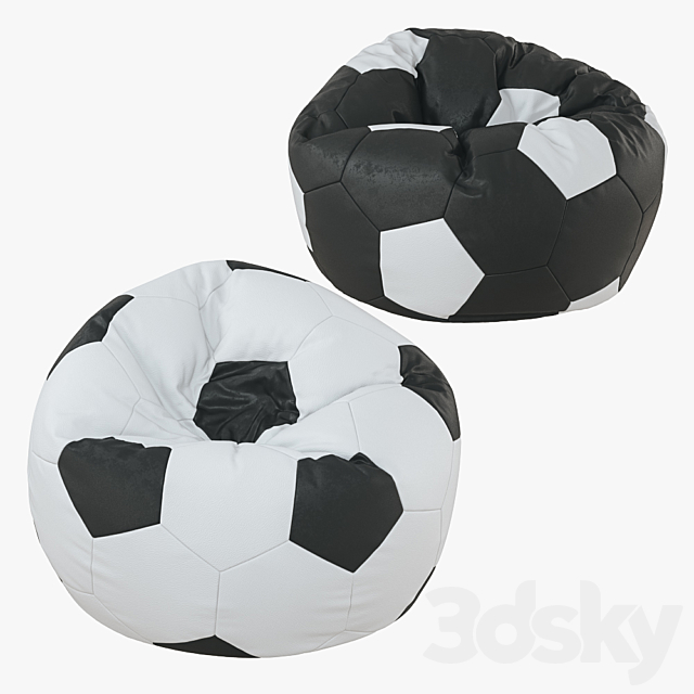 Bean bag soccer ball leather 3ds Max - thumbnail 1