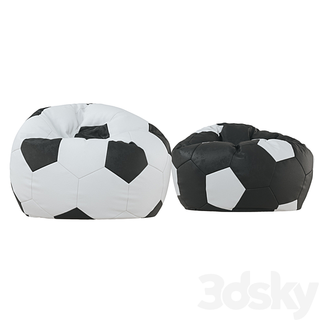 Bean bag soccer ball leather 3ds Max - thumbnail 3