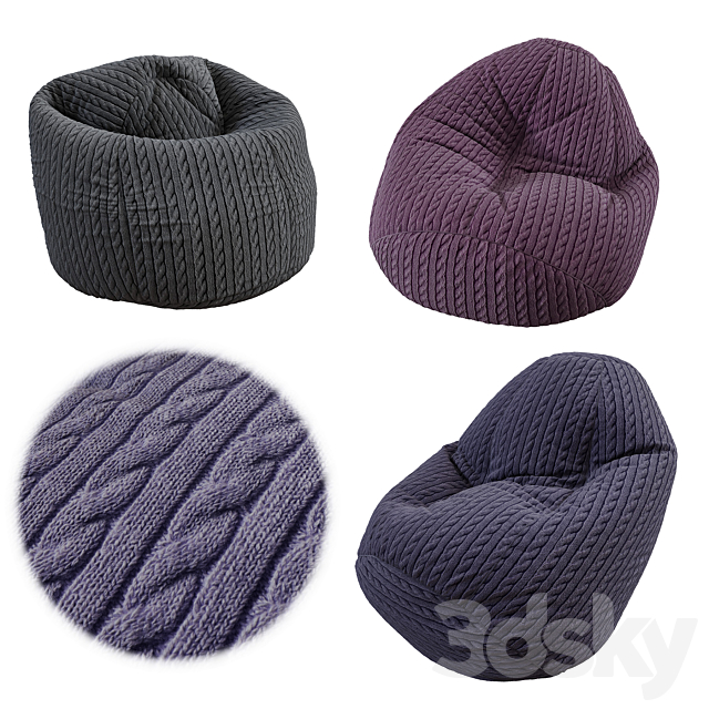 Bean bags 3ds Max - thumbnail 1