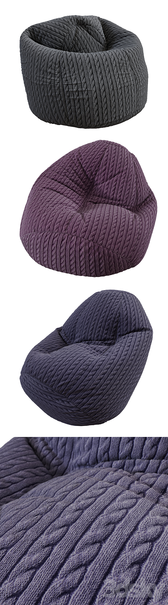 Bean bags 3ds Max - thumbnail 2