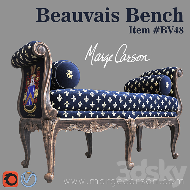 Beauvais Bench 3ds Max - thumbnail 1