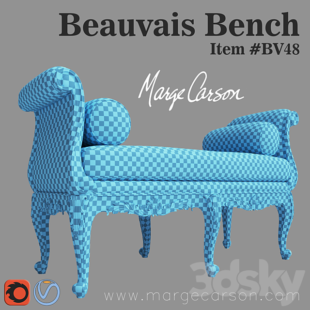 Beauvais Bench 3ds Max - thumbnail 2