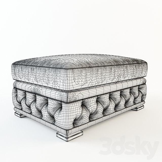 Bedding miami ottoman 3DS Max Model - thumbnail 2