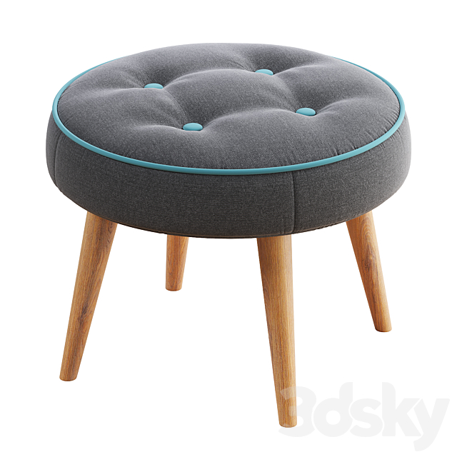 Belham Living Milo Mid-Century Modern Ottoman 3DS Max Model - thumbnail 4