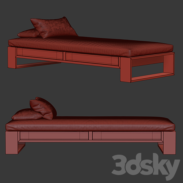 Bellagio chaise lounge _ EXTETA furniture 3ds Max - thumbnail 3