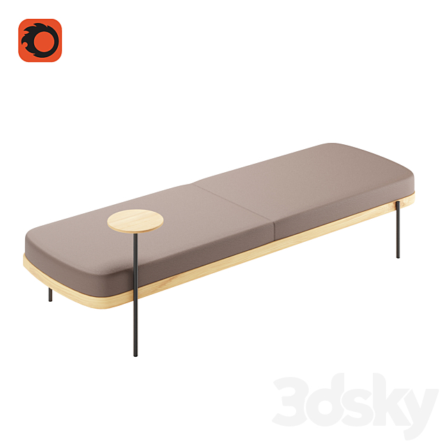 Bench Abisko AB 3P00 from True Design 3DSMax File - thumbnail 1