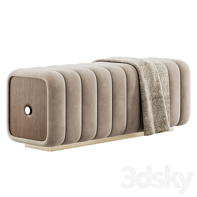 Bench and pouf Minelli by Essential 3ds Max - thumbnail 2