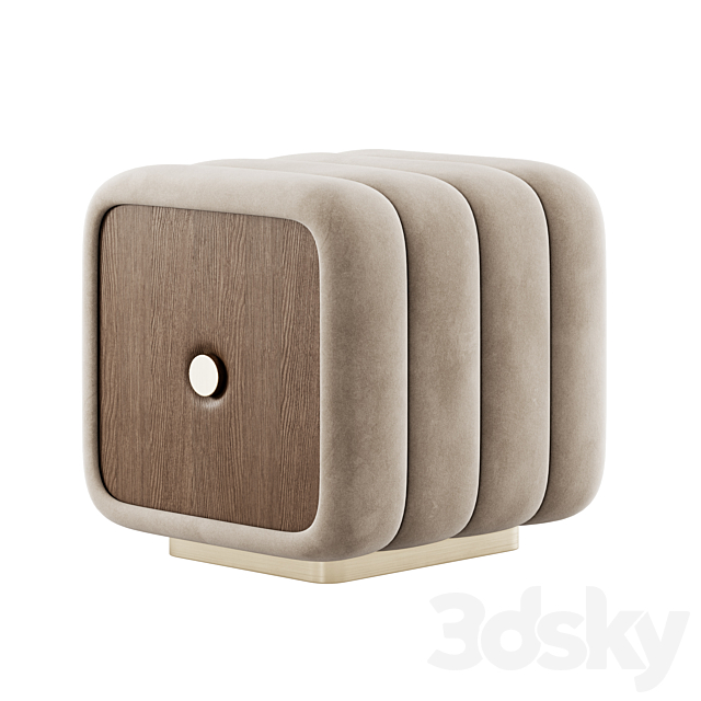 Bench and pouf Minelli by Essential 3ds Max - thumbnail 3