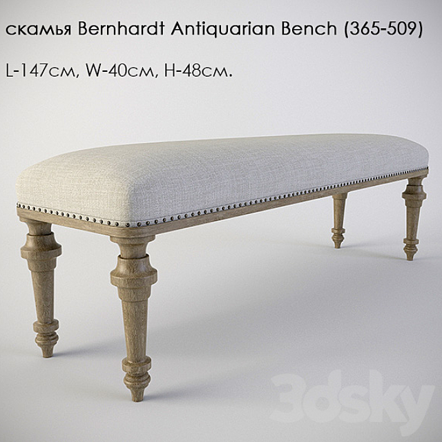 Bench Bernhardt Antiquarian Bench (365-509) 3DSMax File - thumbnail 1