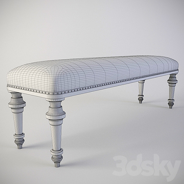 Bench Bernhardt Antiquarian Bench (365-509) 3DSMax File - thumbnail 2