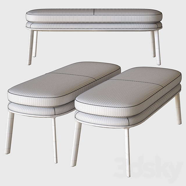 bench caratos b & b italia 3DSMax File - thumbnail 3