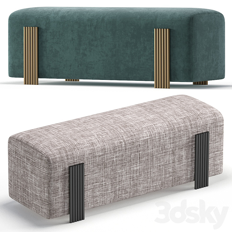 Bench Carrollin by Cazarina Interiors 3 Colors Version\/банкетка Кэрроллин 3DS Max Model - thumbnail 1