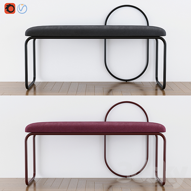 Bench for a hall of Angui AYTM Denmark 3DSMax File - thumbnail 1