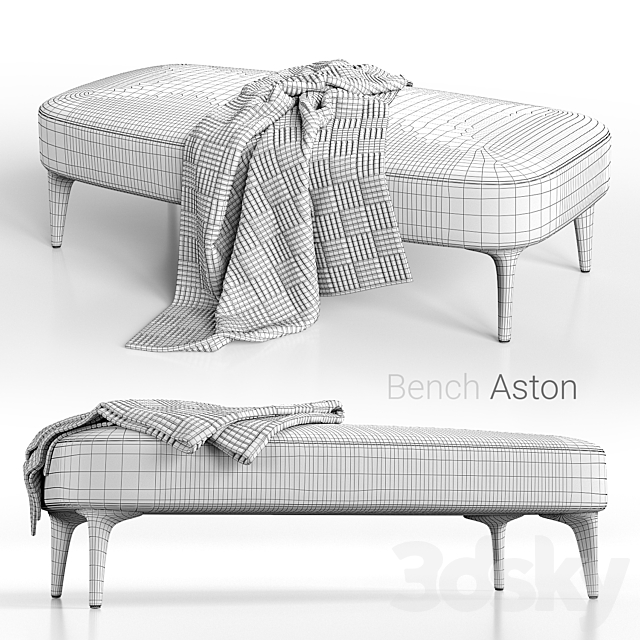 Bench minotti aston 3DS Max Model - thumbnail 2