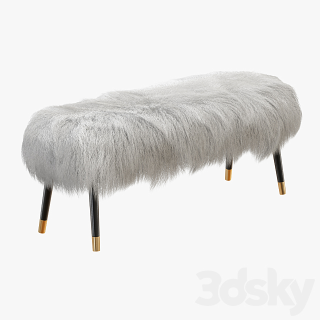 Bench Mongolian Lamb Fur 3ds Max - thumbnail 2