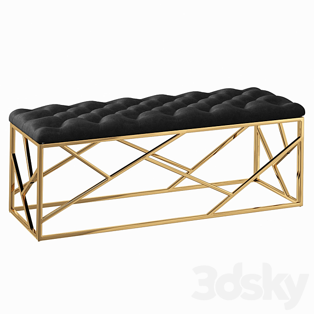 Bench Serene Furnishing Gold Top Loft Concept 3ds Max - thumbnail 1