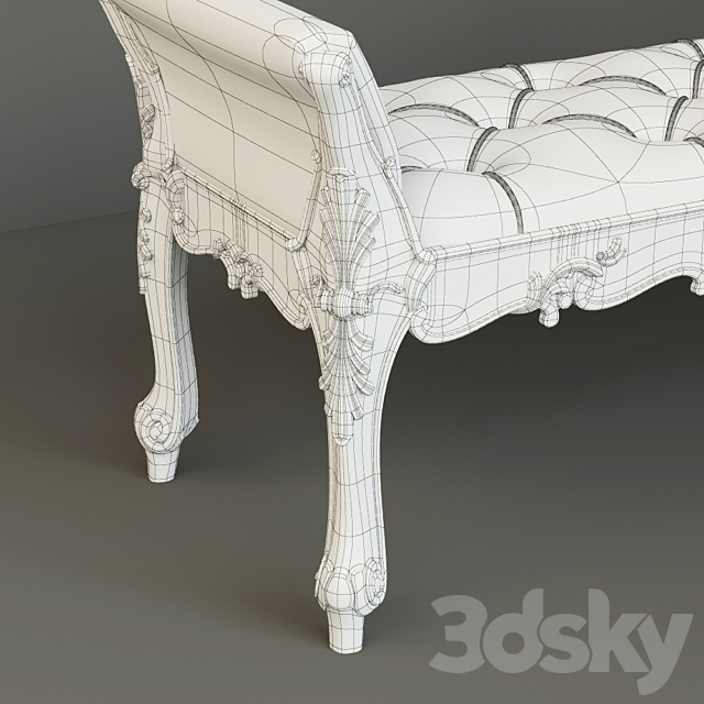 Bench Silvano Grifoni 3DS Max Model - thumbnail 2