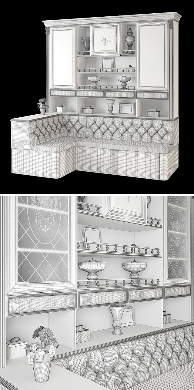 Benefit of furniture B7-1-1LU buffet 3DSMax File - thumbnail 3