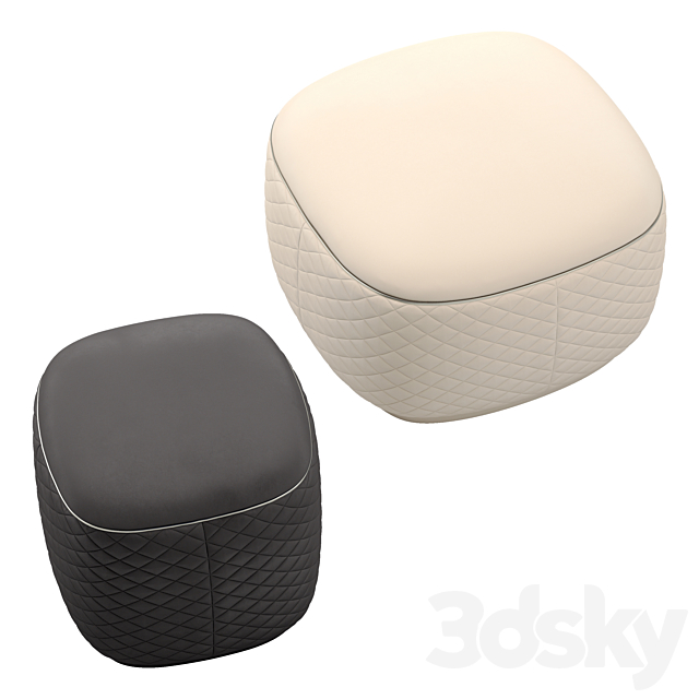 Bentley home dundee ottomans 3DS Max Model - thumbnail 2